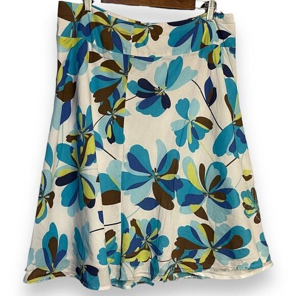 Kim Rogers Knee Length Skirt Women's 14 Multicolored Floral Lined Zip Retro Y2K - Picture 1 of 11